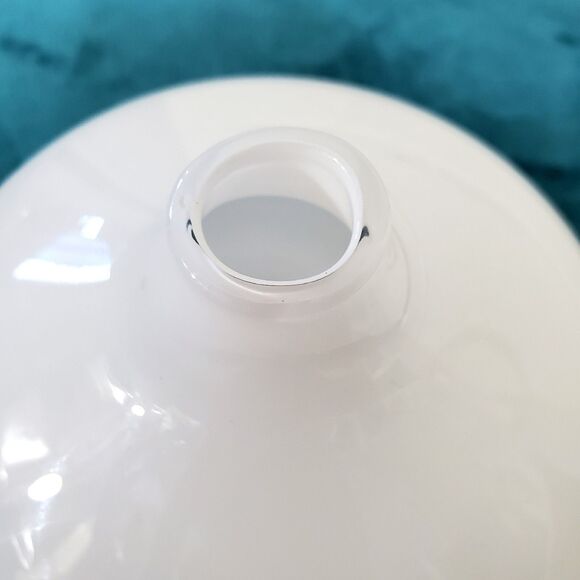 Milk White Art Glass Bud Vase Round Hand Blown Decoration  3.5" x 5 " - Picture 4 of 8